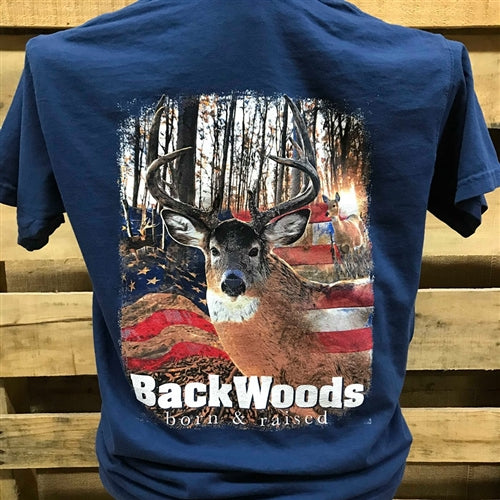 Deer w American Flag T-Shirt